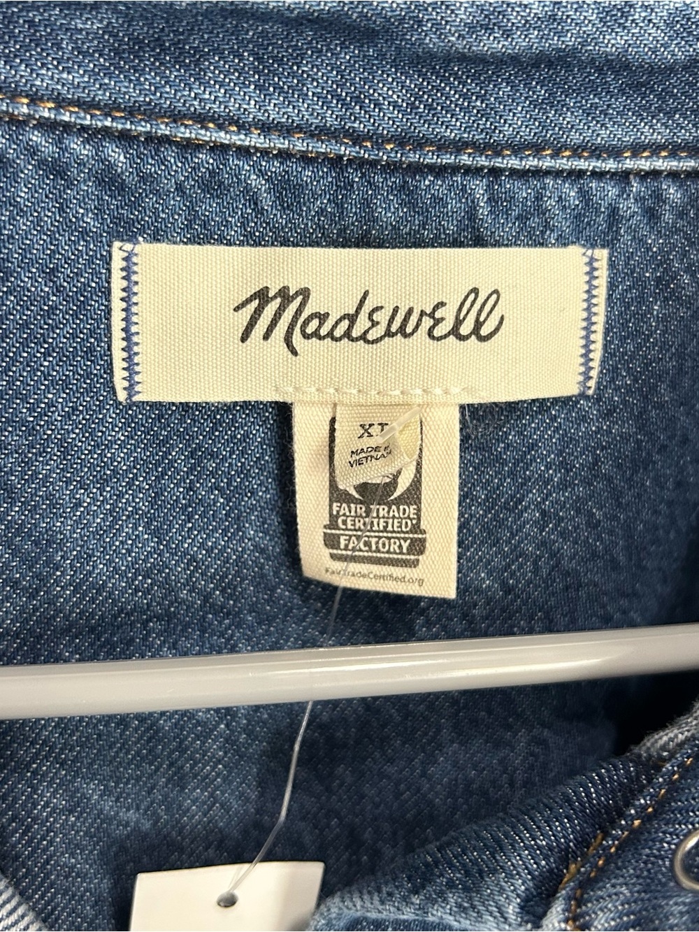 Madewell Blue Denim Short-Sleeve Midi Shirt Dress - Picture 2 of 4